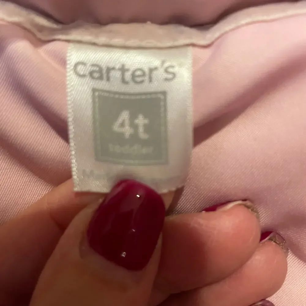 Carter's Girl's Brown Corduroy Vest With Pink Polka Dots Sz 4T